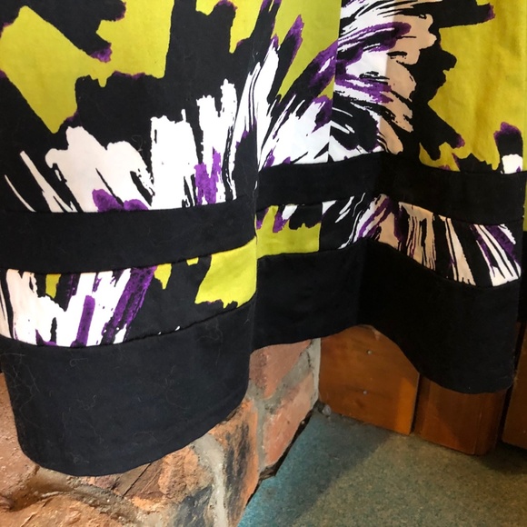 Chartreuse, violet and white Nine West Dress Size 4 - Picture 4 of 8